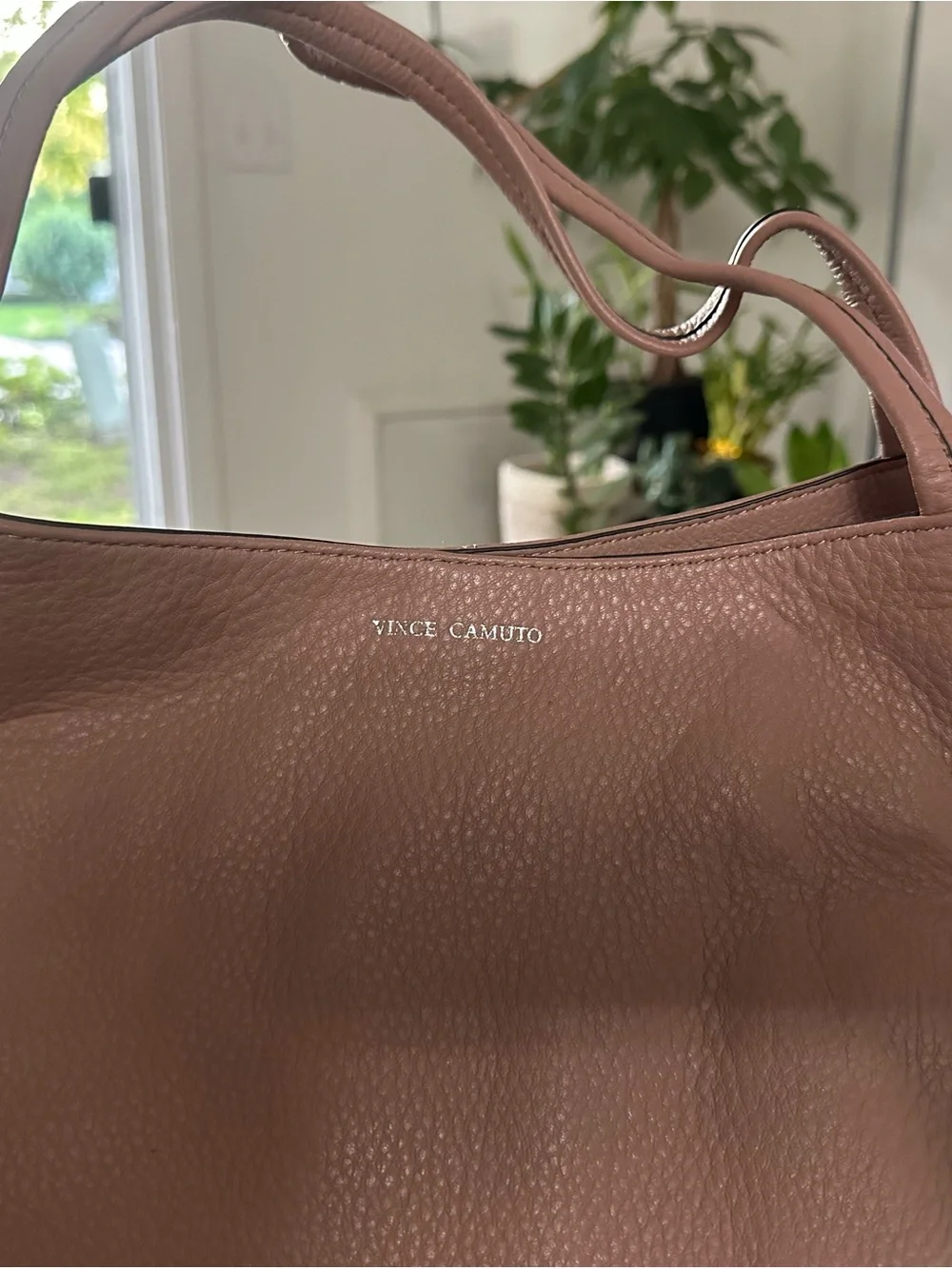 Vince Camuto Dusty Rose Soft Pebbled Leather Hobo Shoulder Bag
